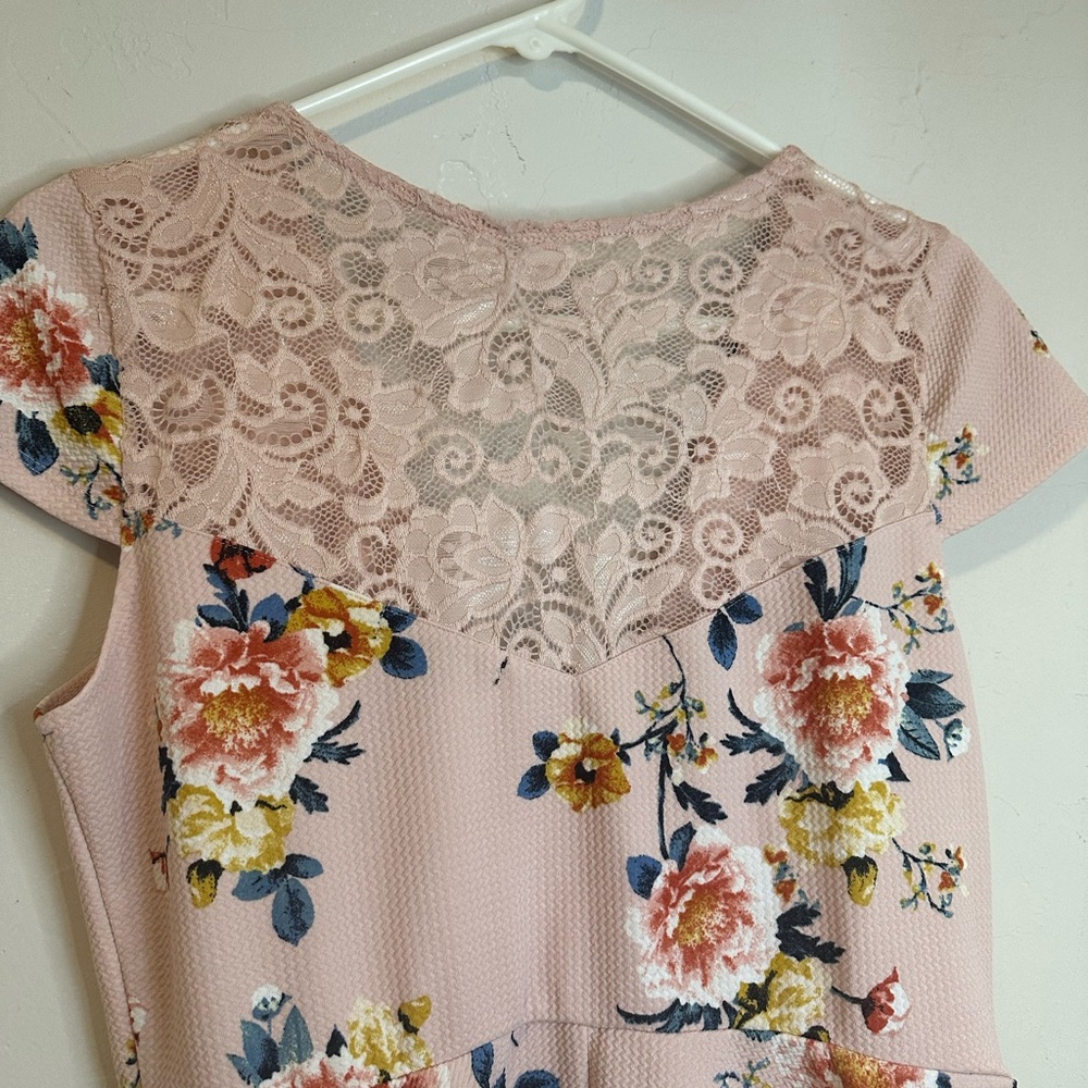Floral Pink Mini Dress - Picture 3 of 6